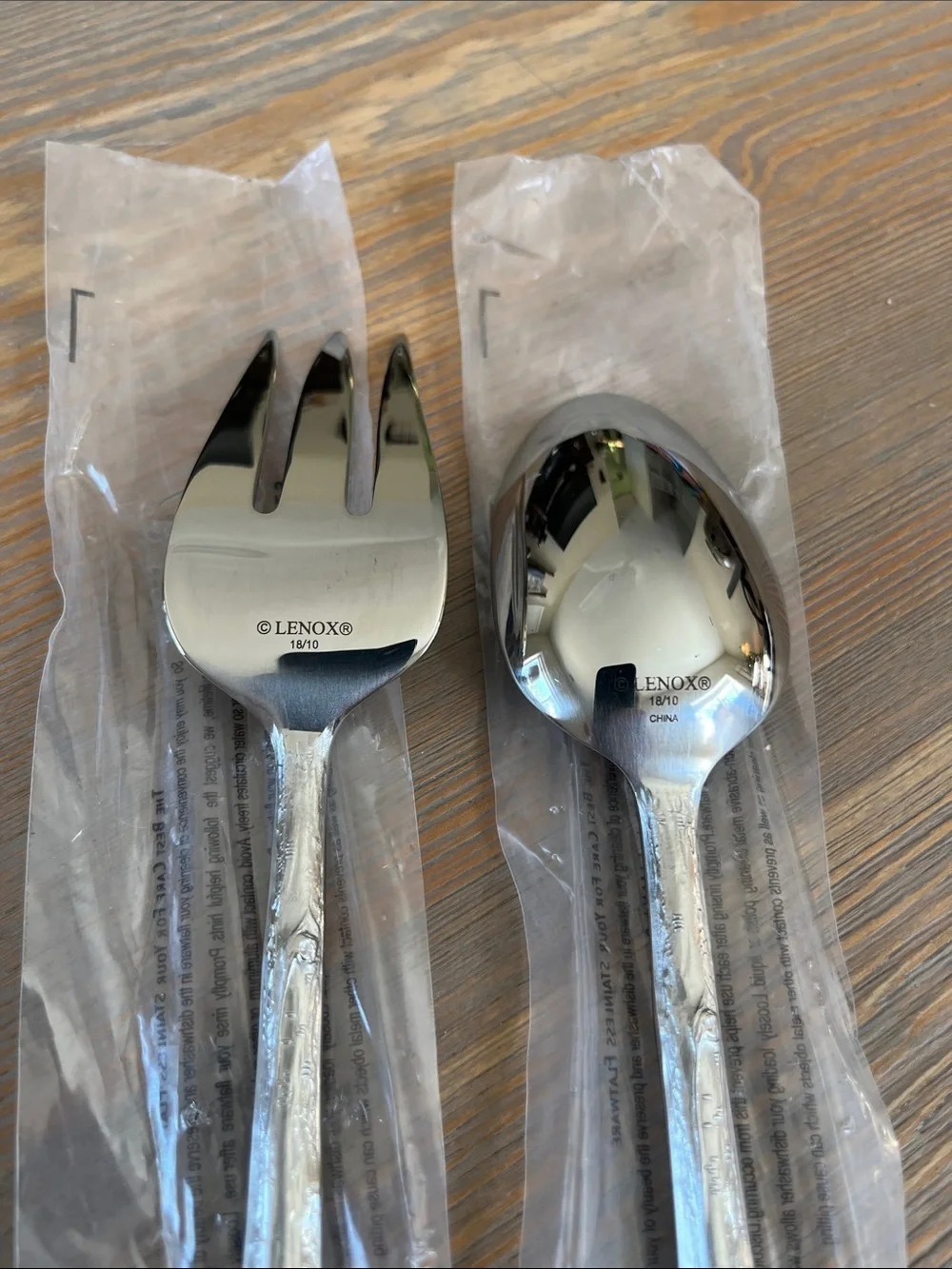 Lenox Park City Stainless 18/10 Serving Cold Meat Fork and Serving Spoon